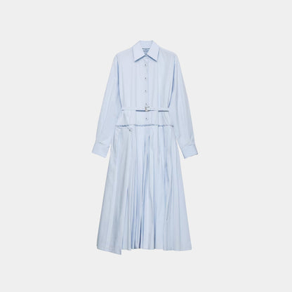 Pleated Poplin Dress