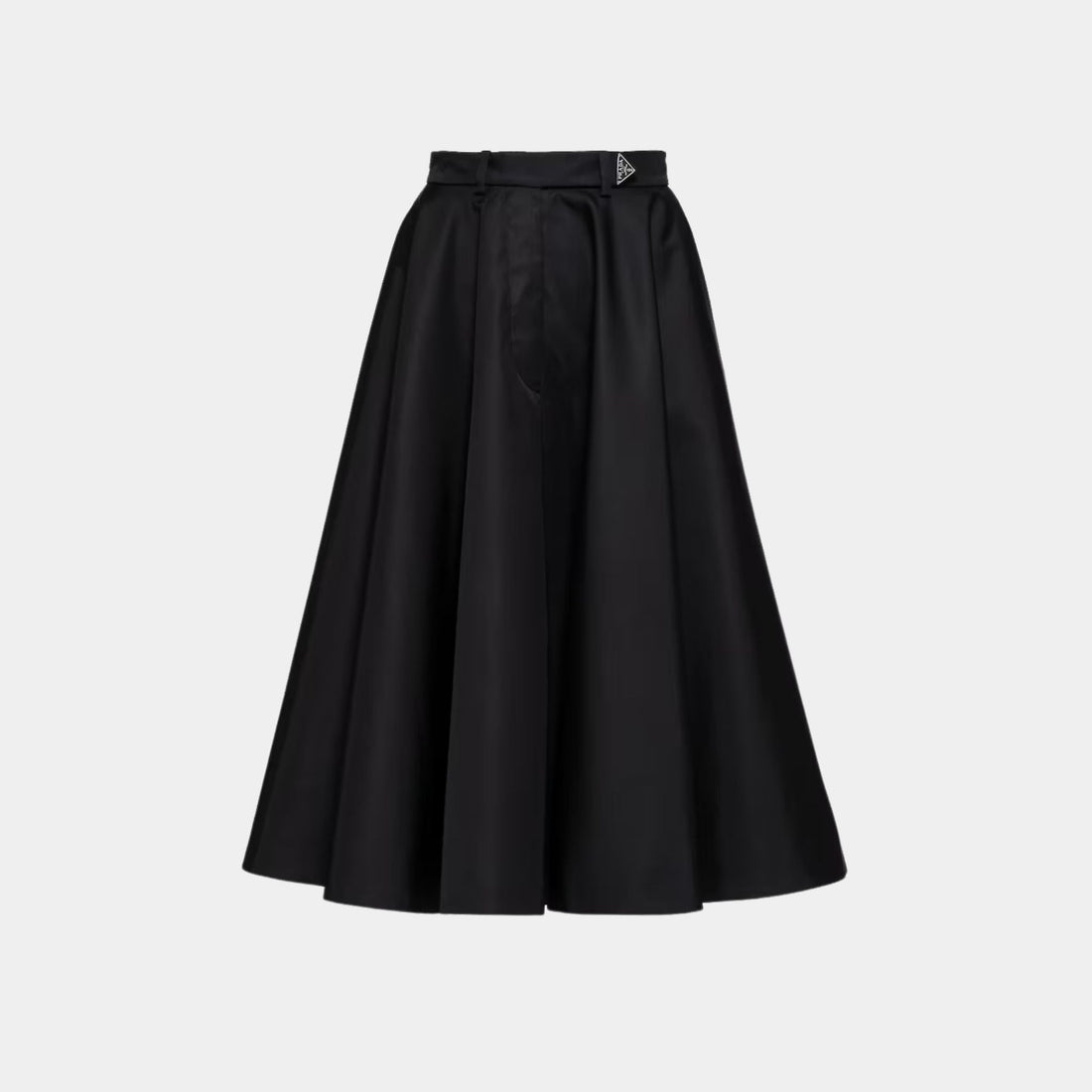 Re-Nylon Black Lined Pleated Skirt