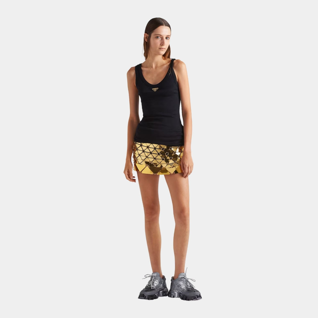 Ribbed Knit Jersey Tank Top
