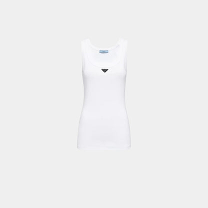 Ribbed Knit Jersey Tank Top