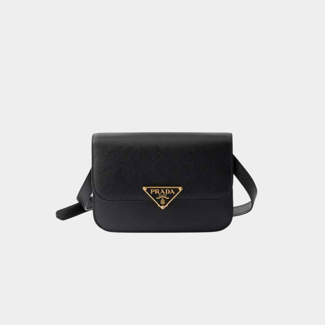 Saffiano Leather Flap Shoulder Bag