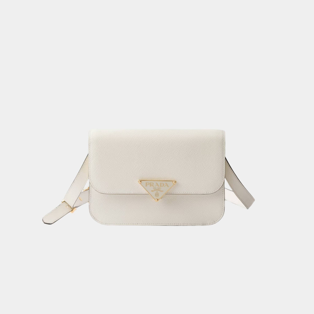 Saffiano Leather Flap Shoulder Bag