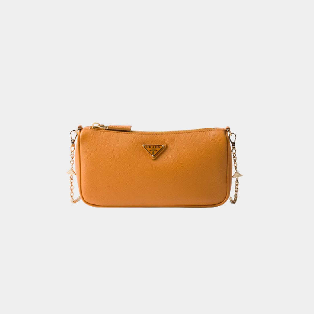 Saffiano Leather Mini Bag With Chain Shoulder Strap