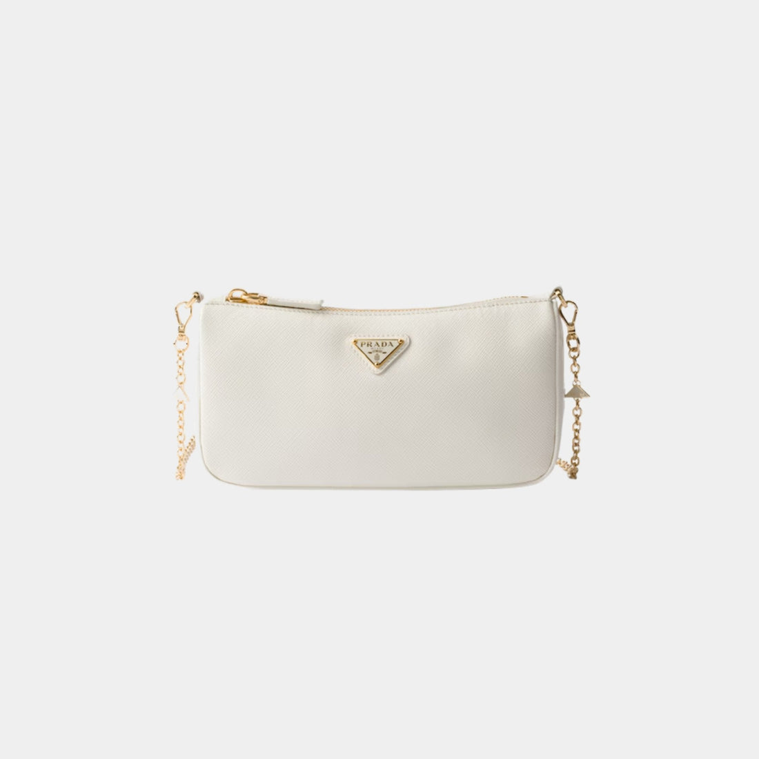 Saffiano Leather Mini Bag With Chain Shoulder Strap