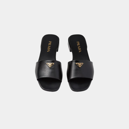 Saffiano Patent Leather Slides