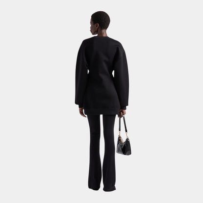 Short Fleece Long Sleeved Waisted Fit Dress