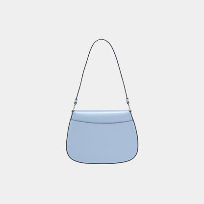 Small Cleo Brushed Leather Shoulder Bag With Flap