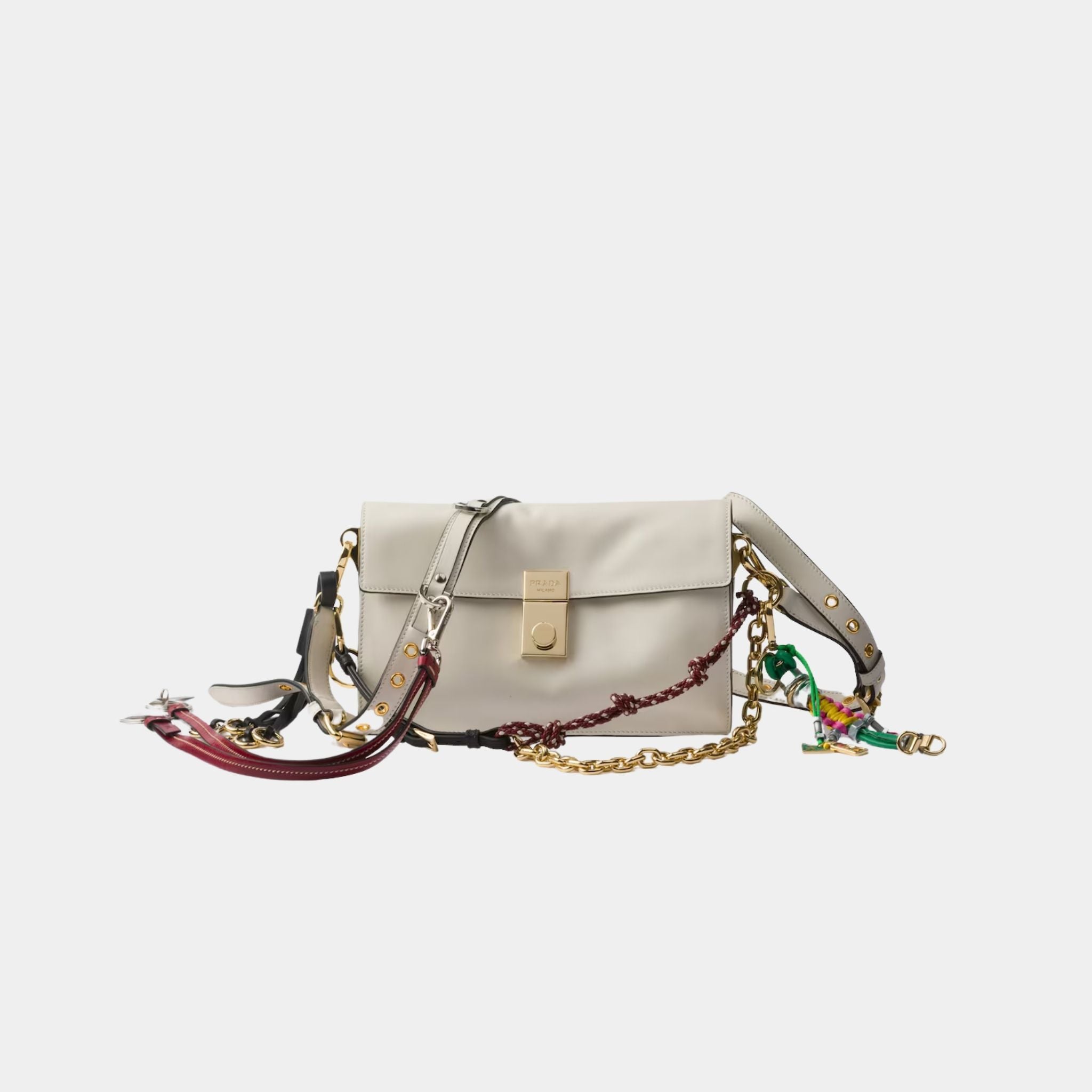Small Soft Sound Leather Shoulder Bag With Charms