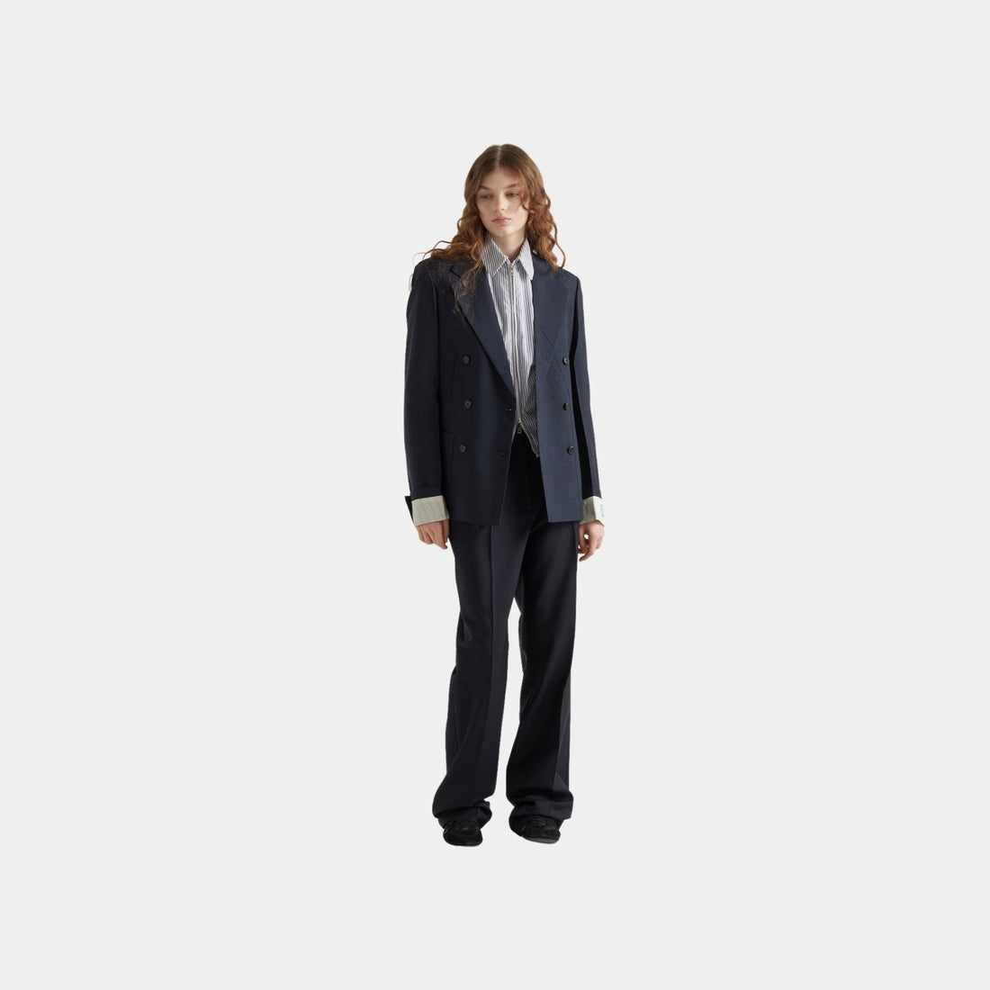 Striped Poplin Blouson Jacket