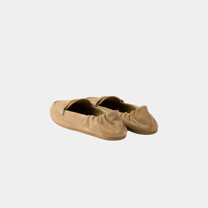 Suede Loafers With Monoblock Rubber Sole