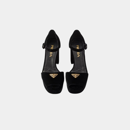 Velvet Platform Sandals