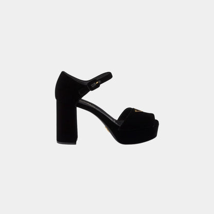 Velvet Platform Sandals