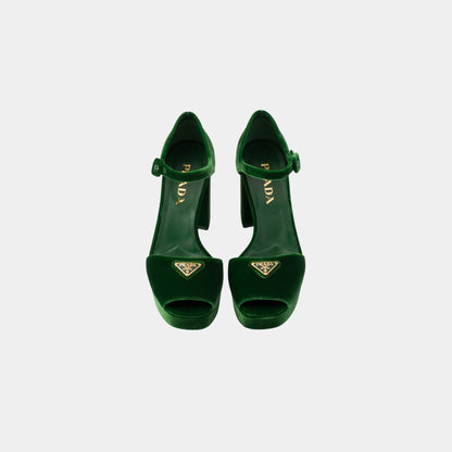 Velvet Platform Sandals