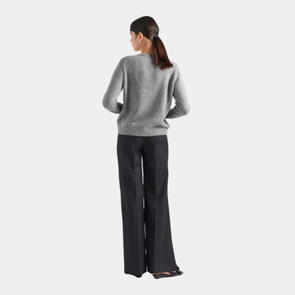 Wool Cashmere and Lamé Crew-neck Sweater