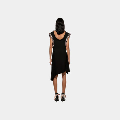 Asymmetrical Dress With Printed Broad Sleeves