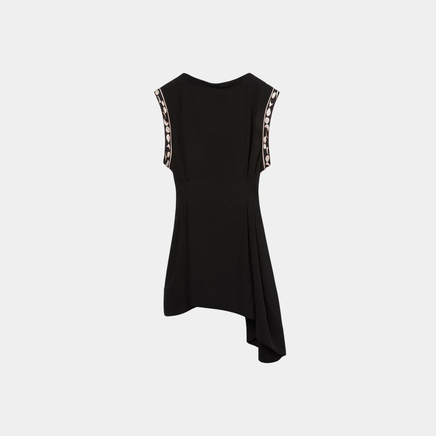 Asymmetrical Dress With Printed Broad Sleeves