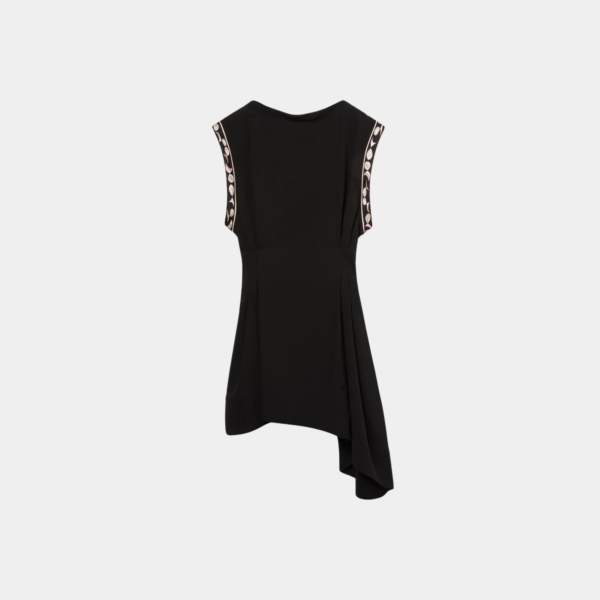 Asymmetrical Dress With Printed Broad Sleeves