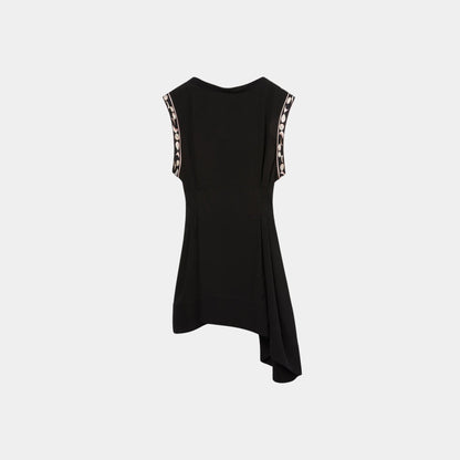 Asymmetrical Dress With Printed Broad Sleeves