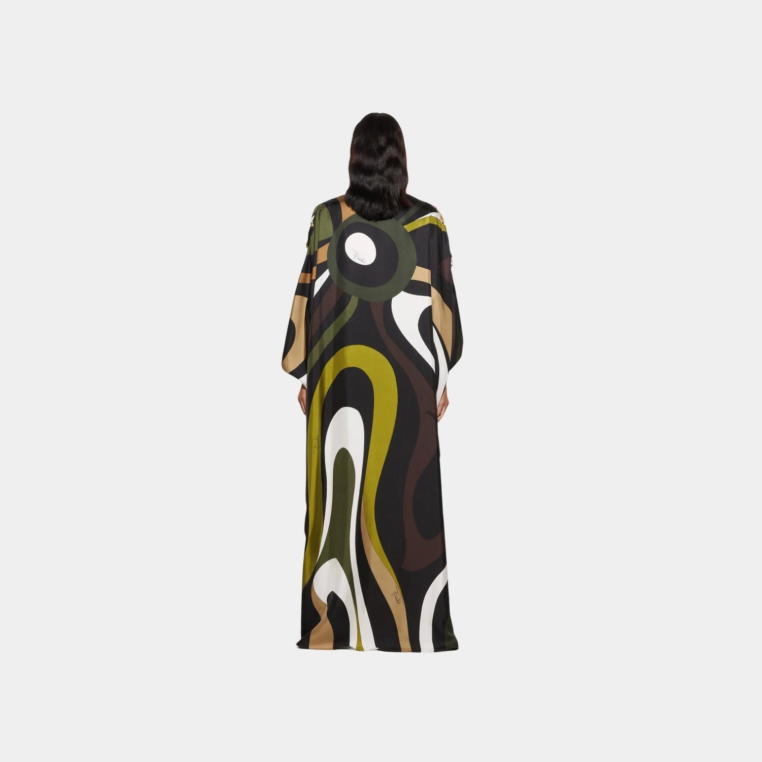 Marmo Print Silk Twill Kaftan