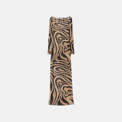 Marmo Print Tulle Dress
