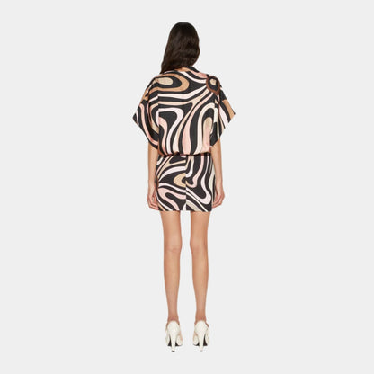 Marmo Silk Twill Mini Dress