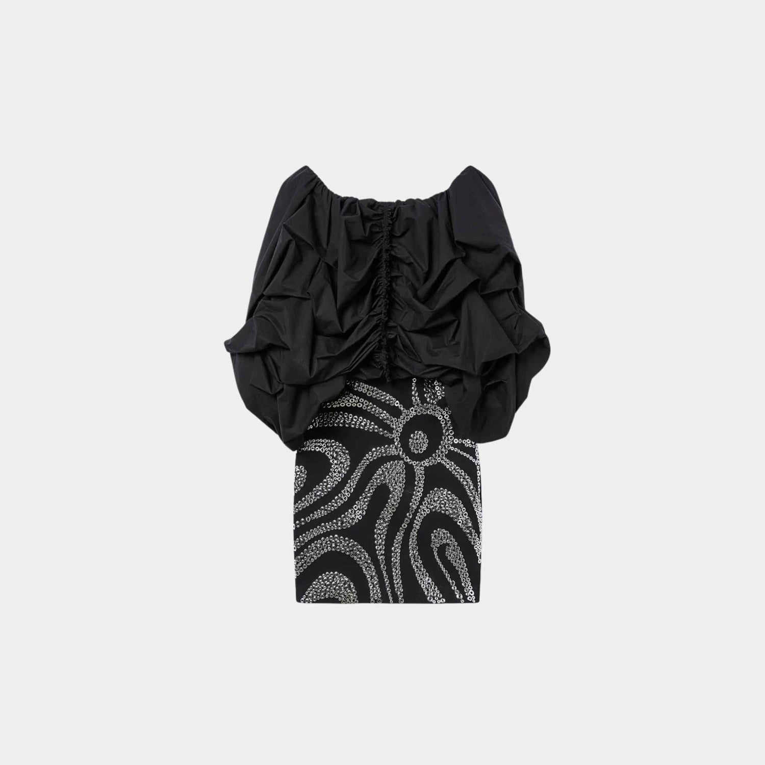 Mini Dress With Embroidered Skirt