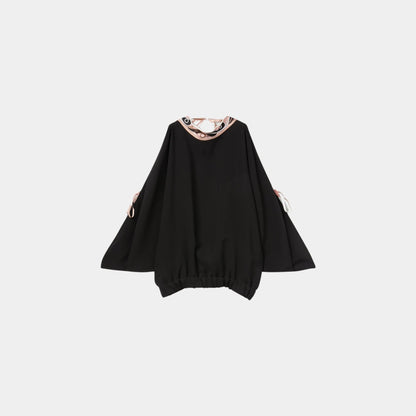 Open-Shoulder Blouse With Printed Details
