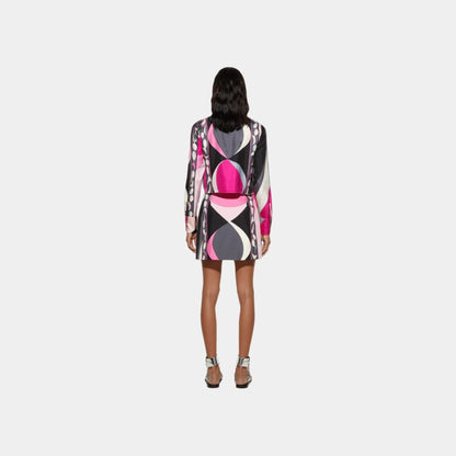 Pesci Print Cropped Silk Shirt