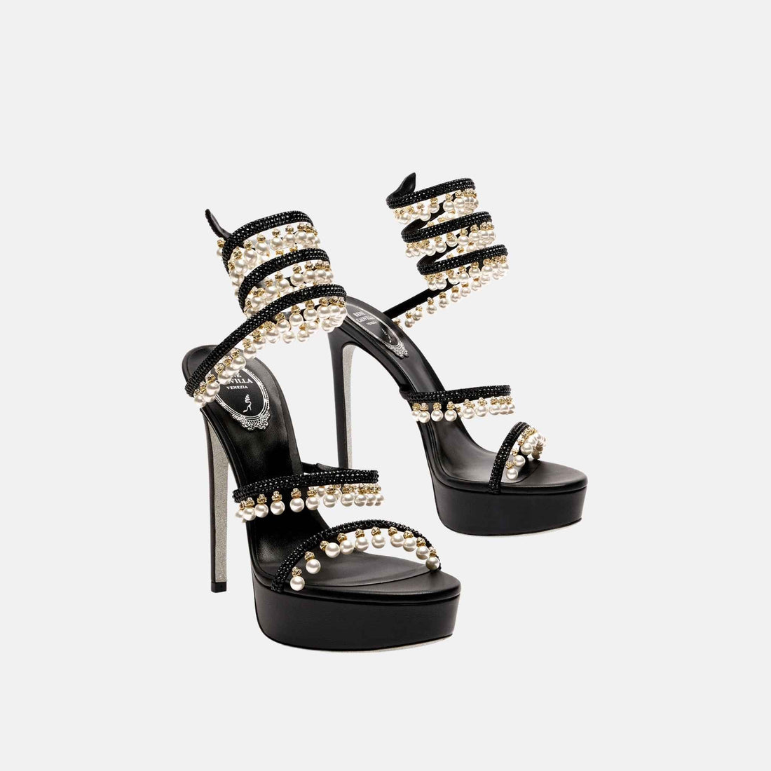 Chandelier Platform Sandal With Pearls 130