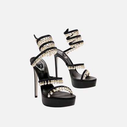 Chandelier Platform Sandal With Pearls 130