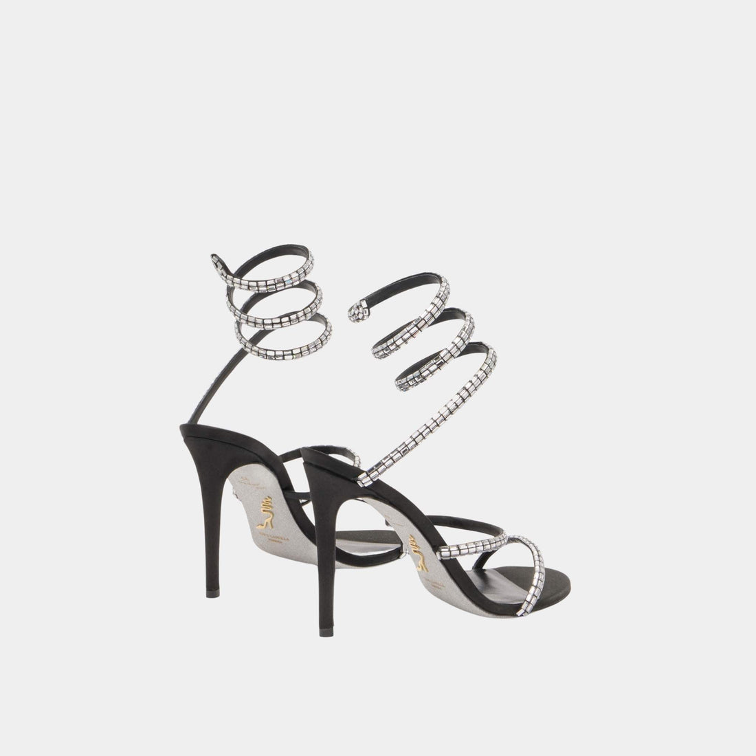 Cleo Black Sandal With Crystal Baguette 105
