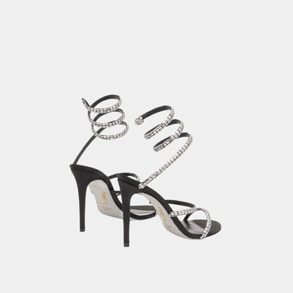 Cleo Black Sandal With Crystal Baguette 105