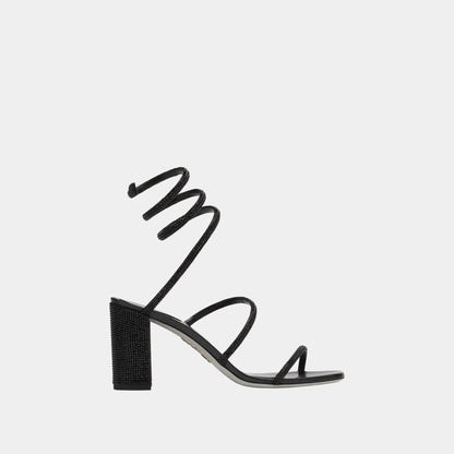 Cleo Block-Heeled Crystal Sandal 80