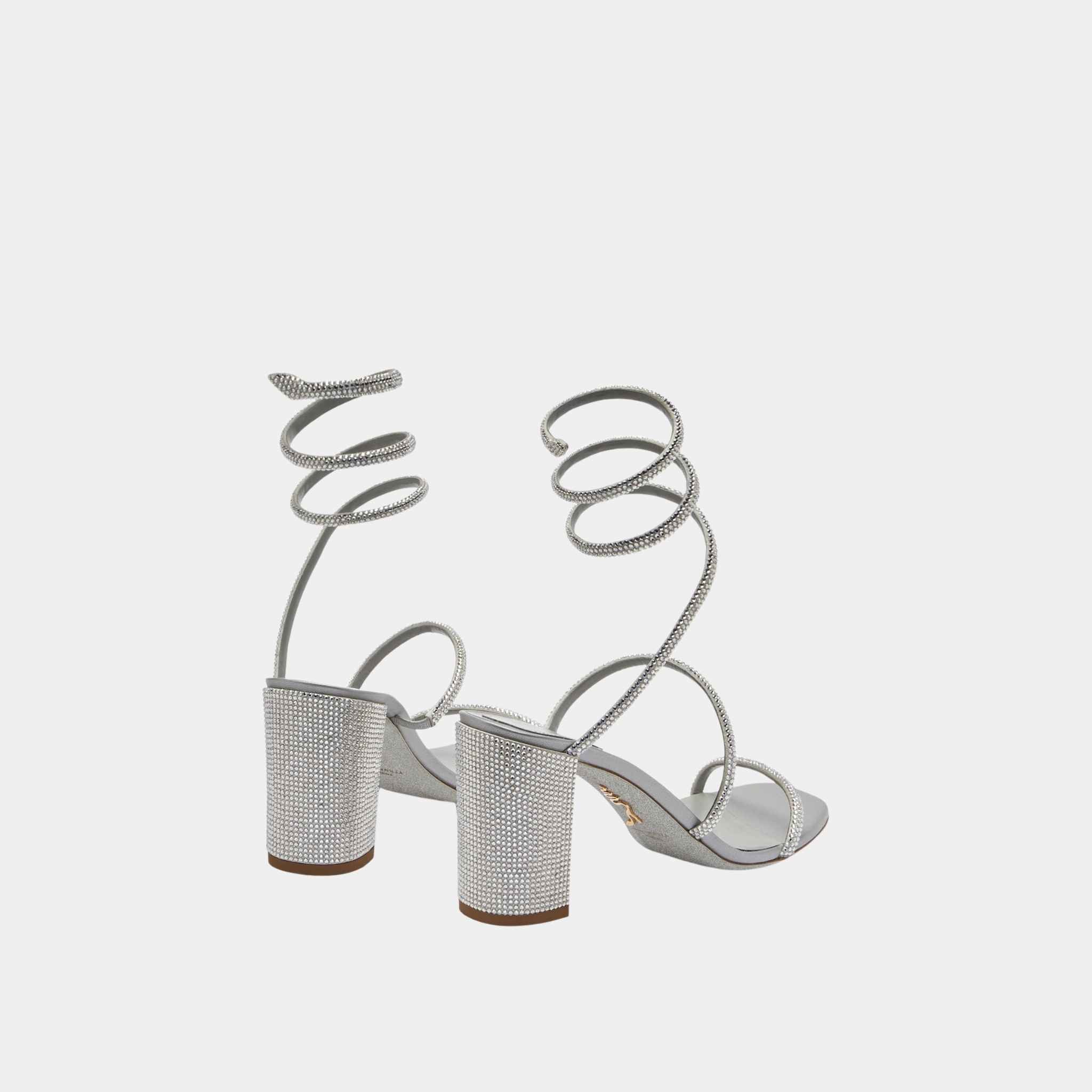 Cleo Block-Heeled Crystal Sandal 80