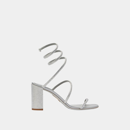 Cleo Block-Heeled Crystal Sandal 80