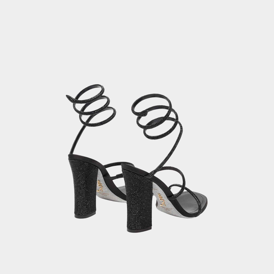 Cleo Total Black Sandal With Soul Heel 105