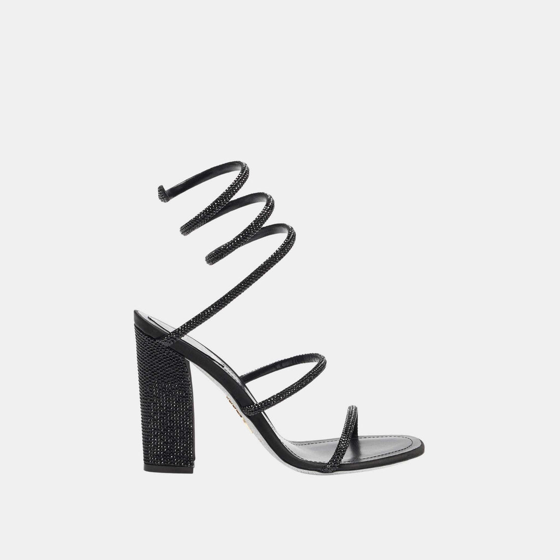 Cleo Total Black Sandal With Soul Heel 105