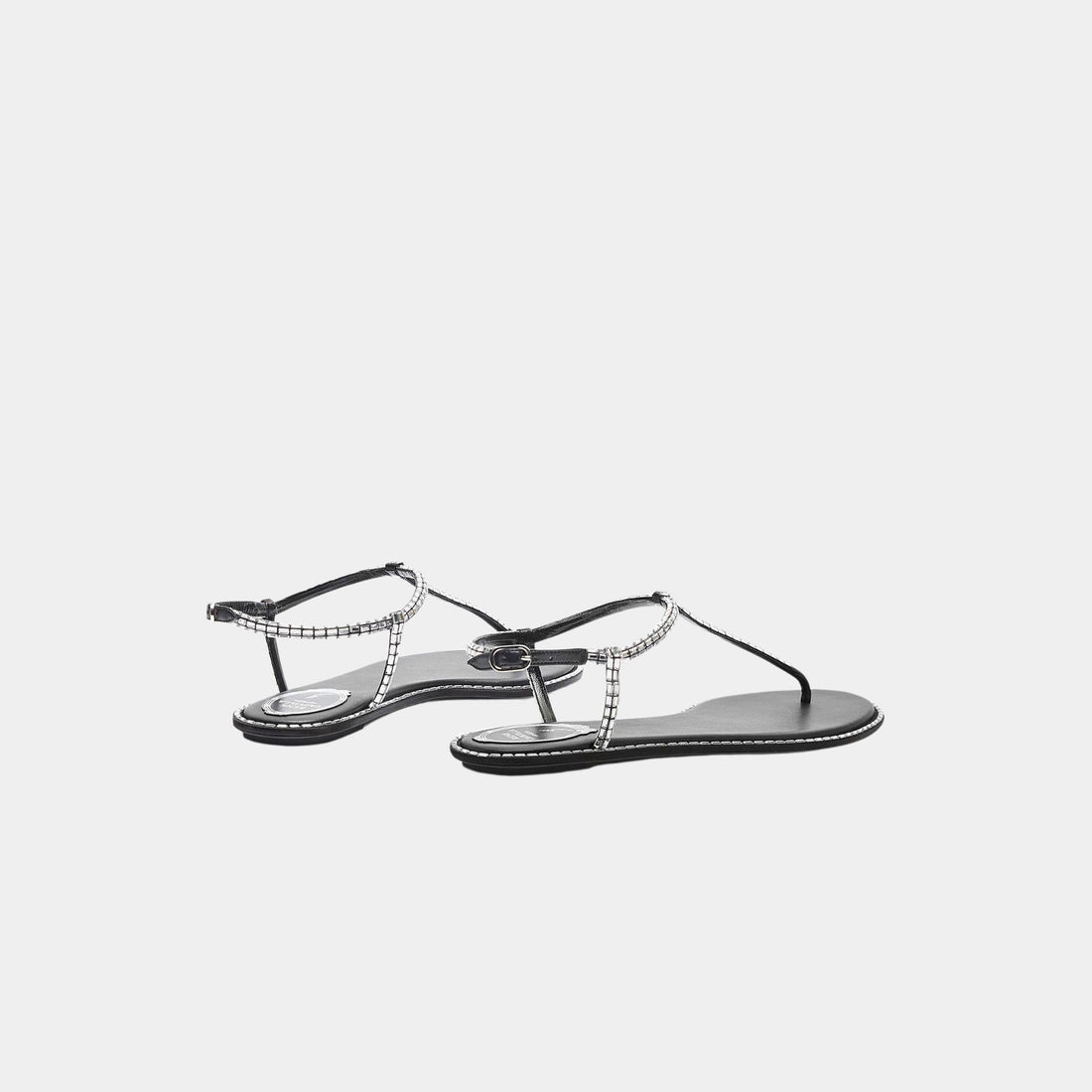 Diana Black Sandal With Crystal Baguette