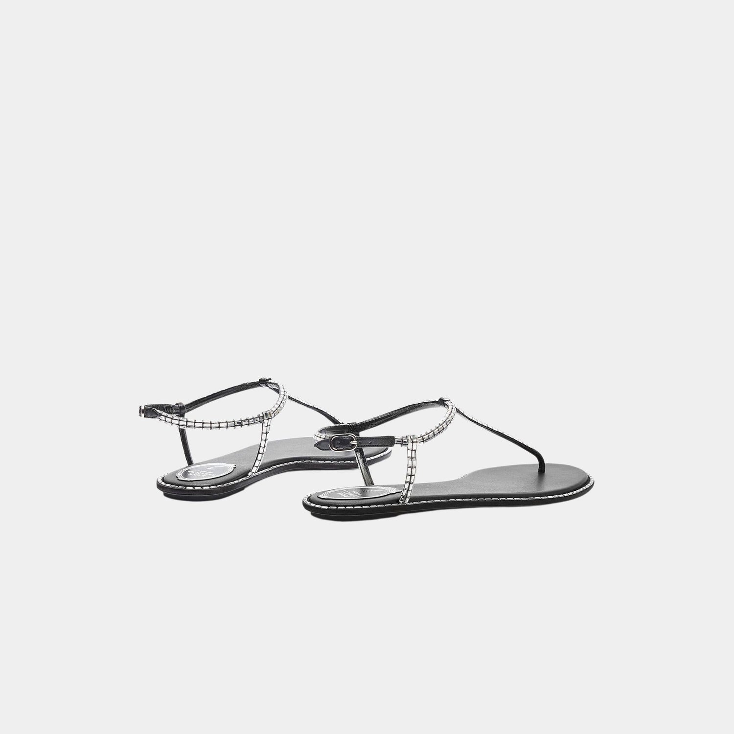 Diana Black Sandal With Crystal Baguette