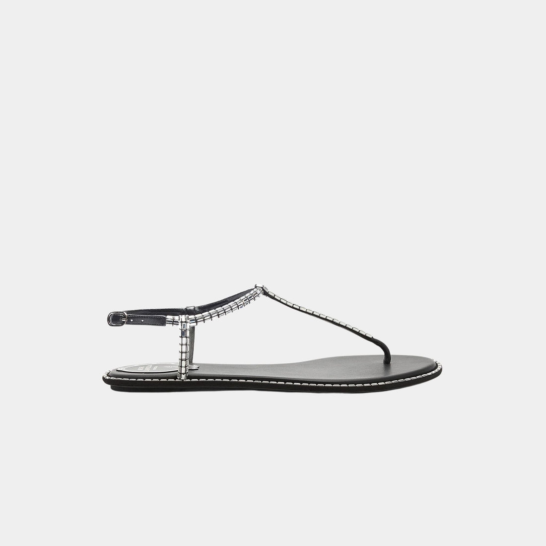 Diana Black Sandal With Crystal Baguette