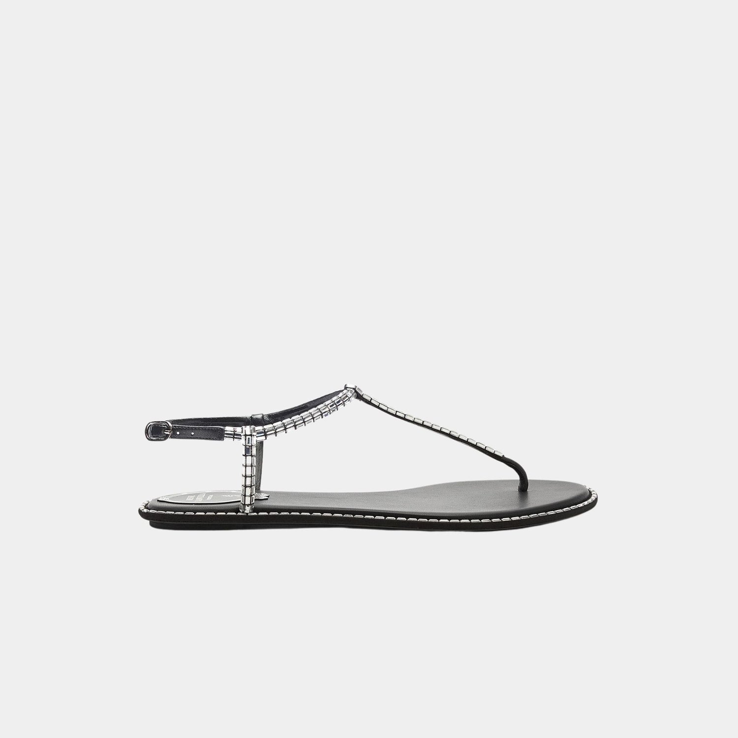 Diana Black Sandal With Crystal Baguette