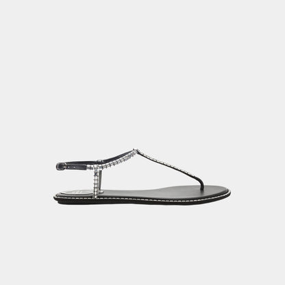 Diana Black Sandal With Crystal Baguette