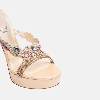 Giulienne Nude Mule Sandal With Platform 130