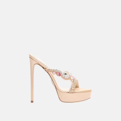 Giulienne Nude Mule Sandal With Platform 130