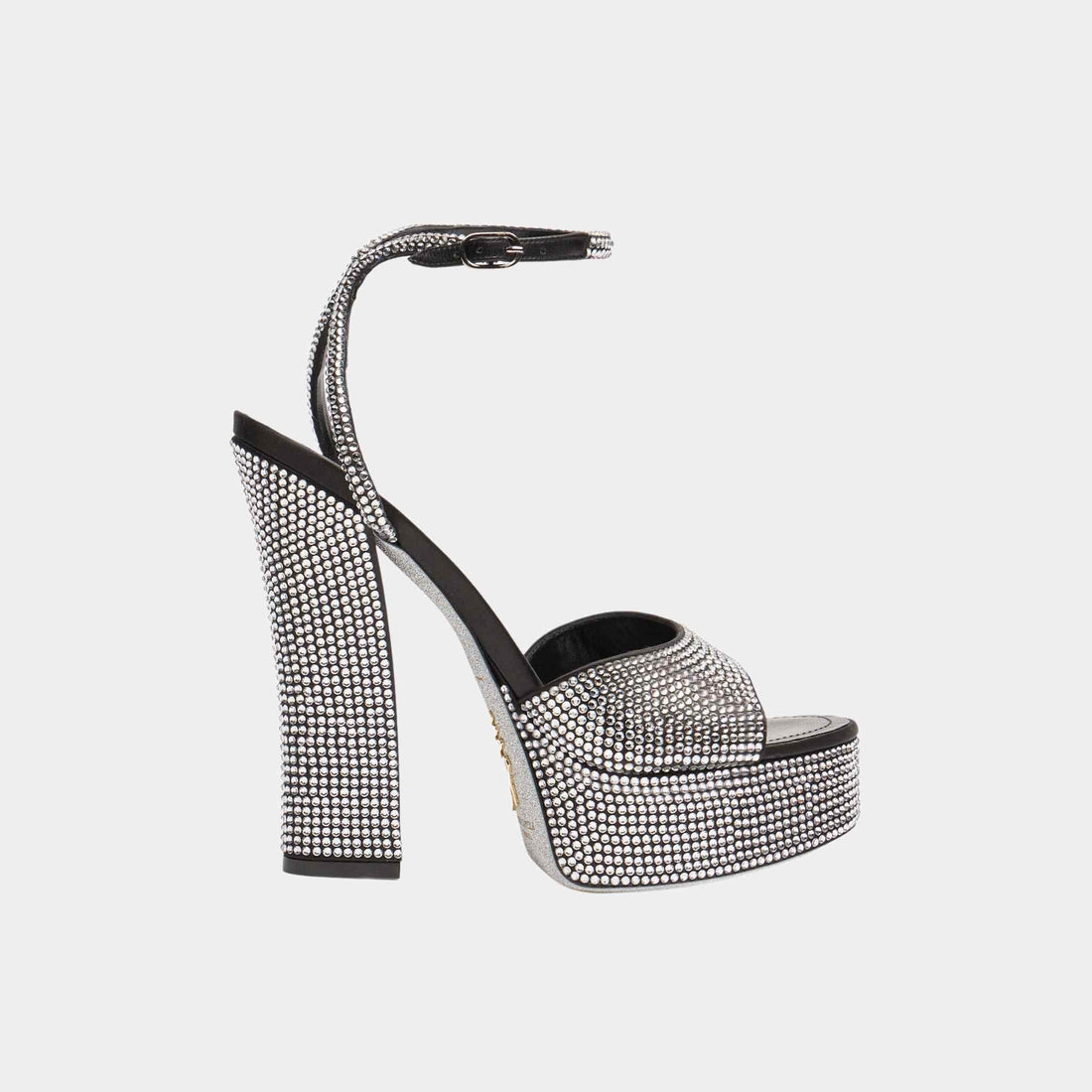 Helsa Black Platform Sandal With Crystals 140