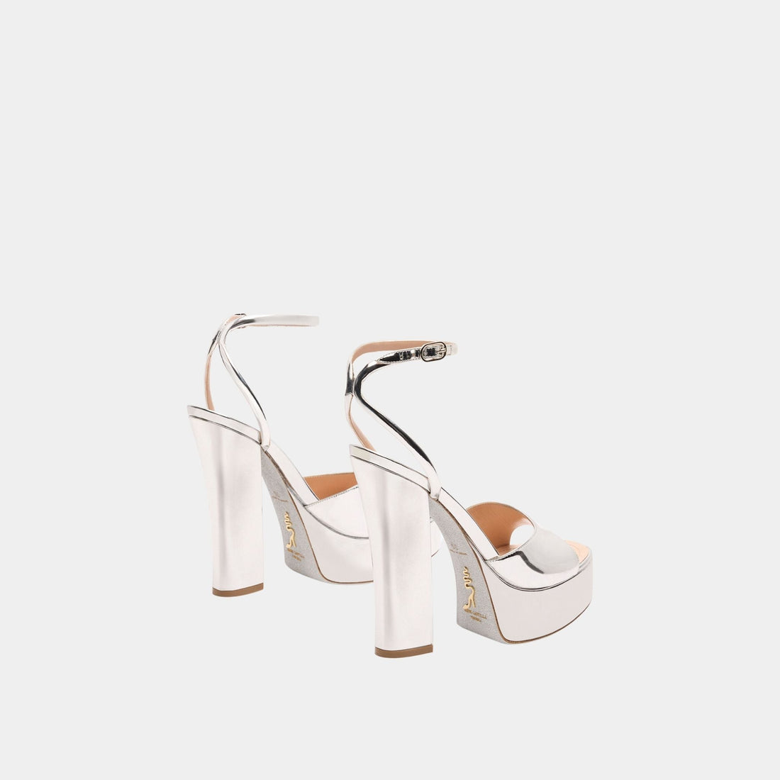 Helsa Silver Platform Sandal 140