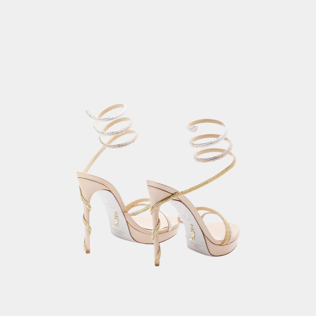 Margot Plateau Sandal With Gold And Silver Crystals 120