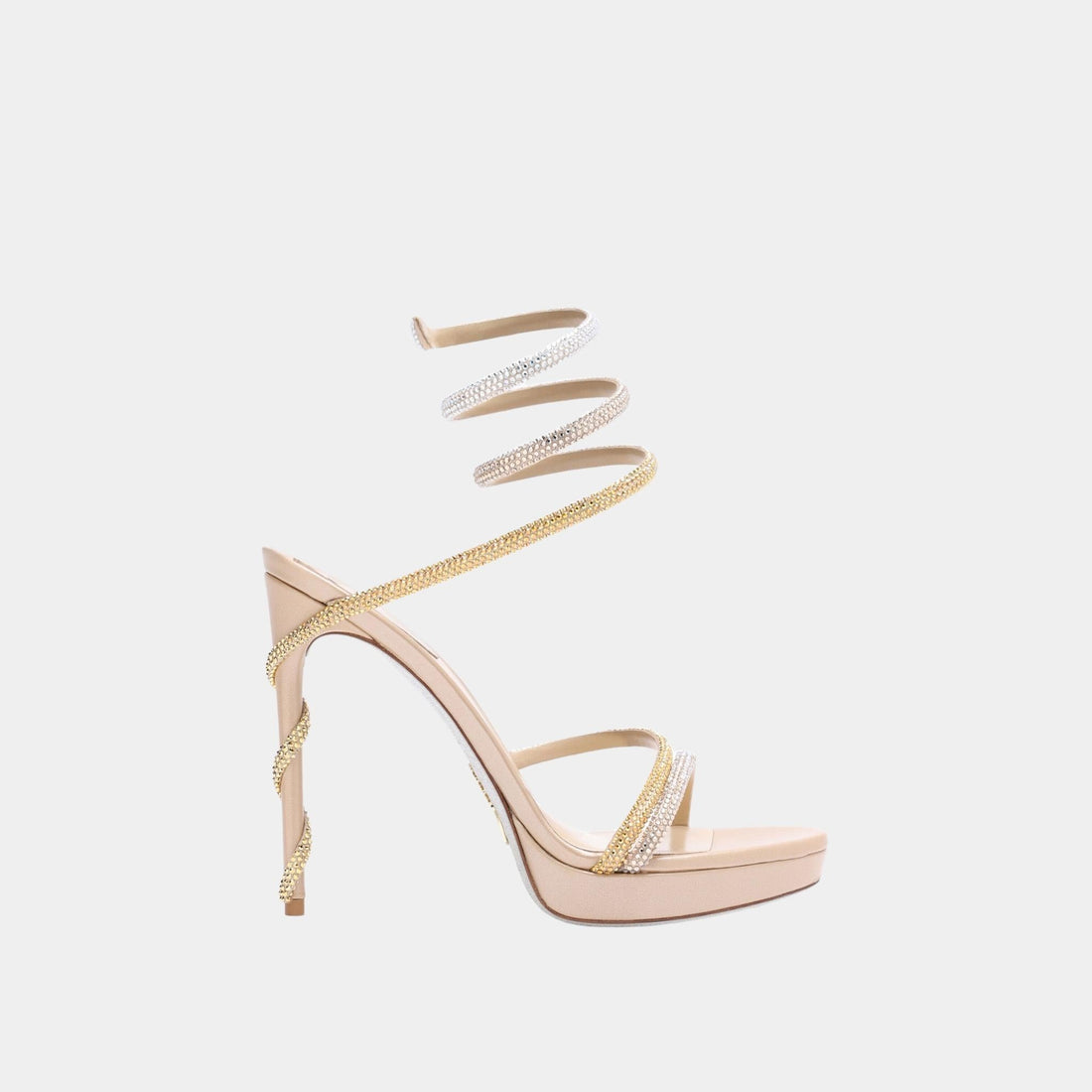 Margot Plateau Sandal With Gold And Silver Crystals 120