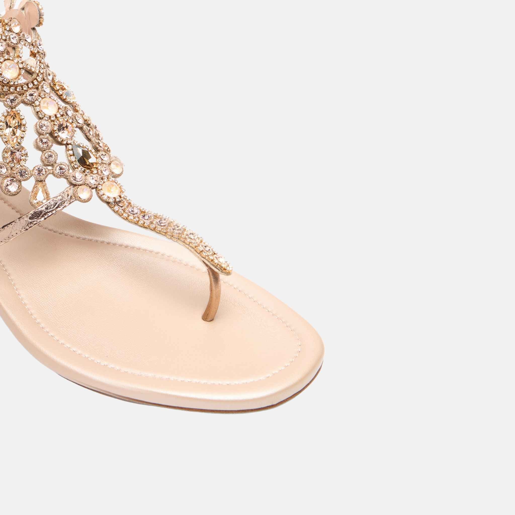 Veneziana Gold Ayers Leather Thong Sandal 10