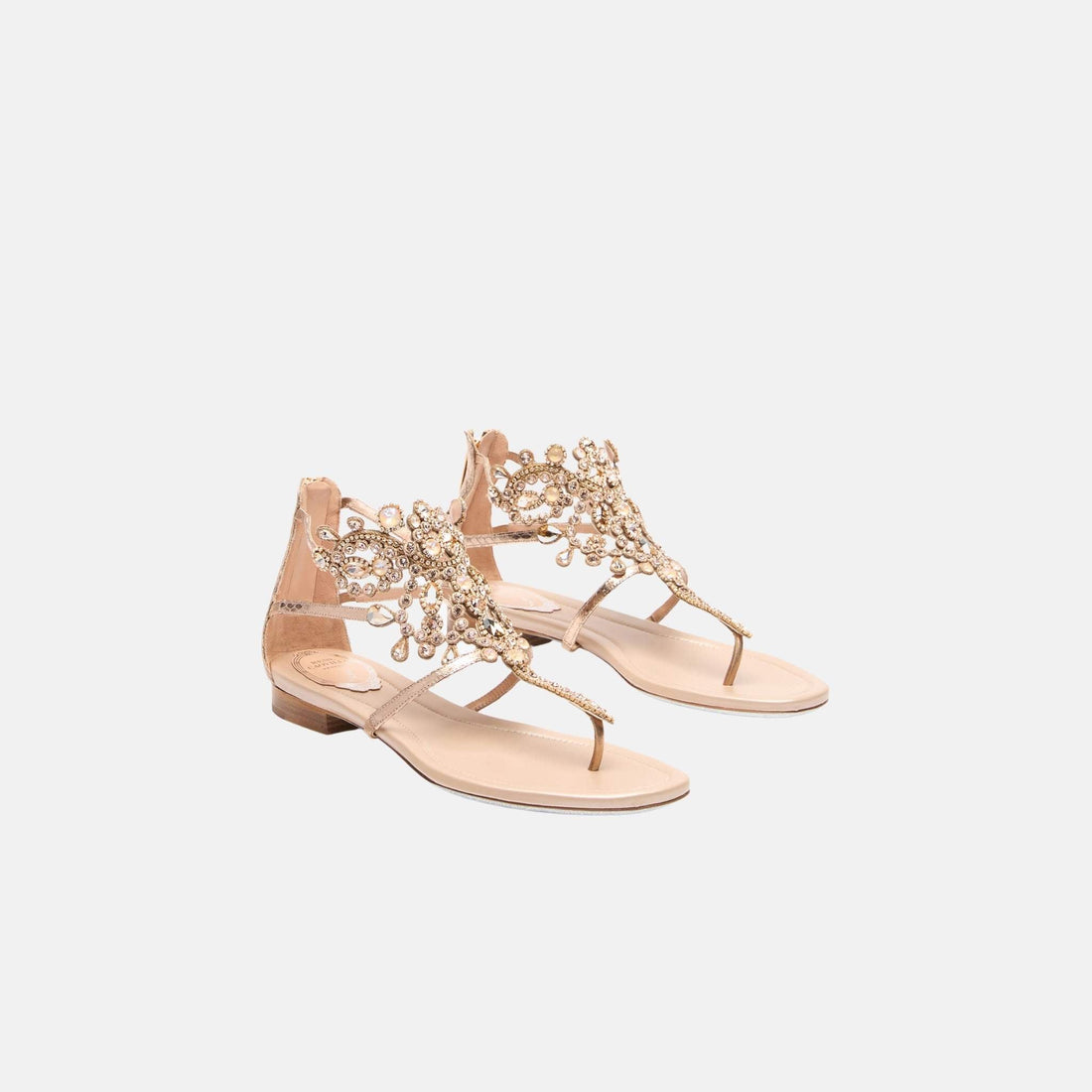 Veneziana Gold Ayers Leather Thong Sandal 10